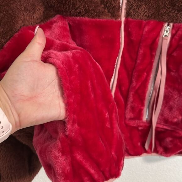 NWT- UGG-Marlene Sherpa Jacket II- pink and brown- Size Large - Picture 5 of 13